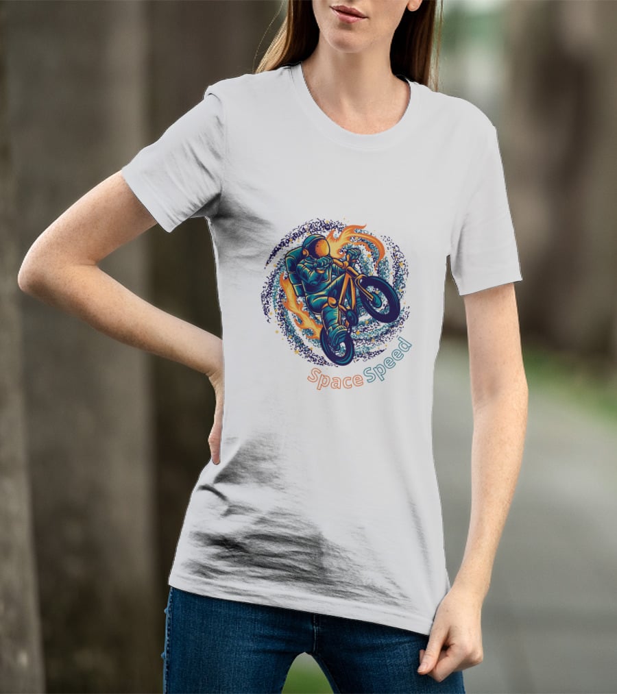 Space Speed Galactic Cyclist Adventure T-Shirt