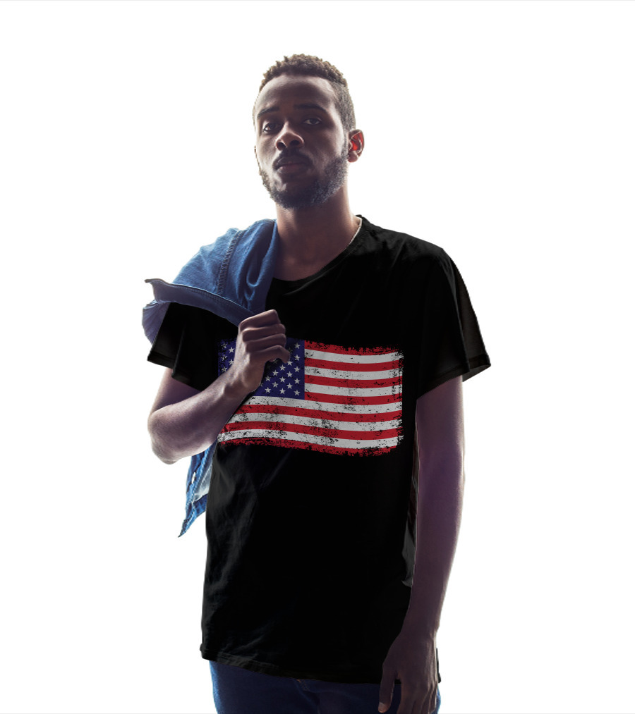 American Flag Distressed Vintage Style T-Shirt