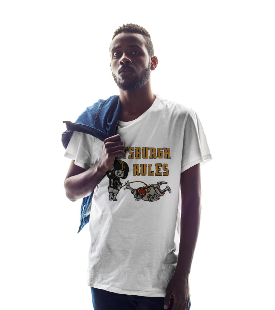 Pittsburgh Rules Steelers Peeing Cleveland Browns T-Shirt
