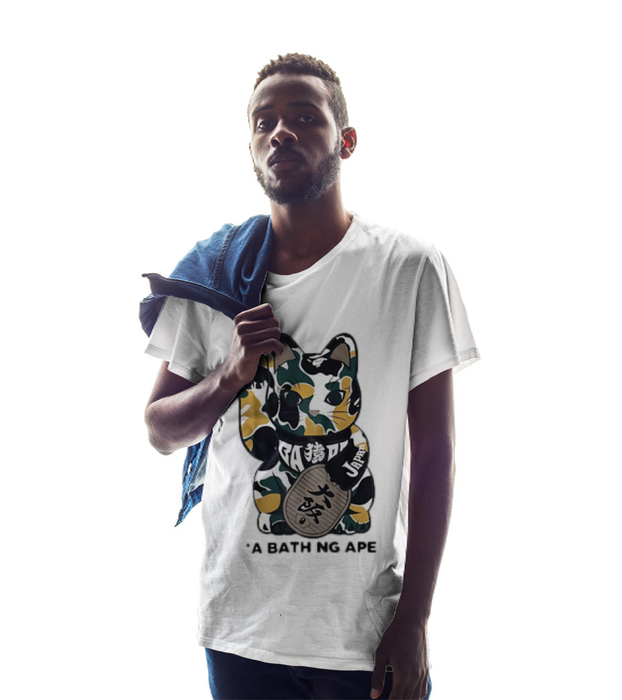 Cat Maneki Neko Japan A Bathing Ape T-Shirt