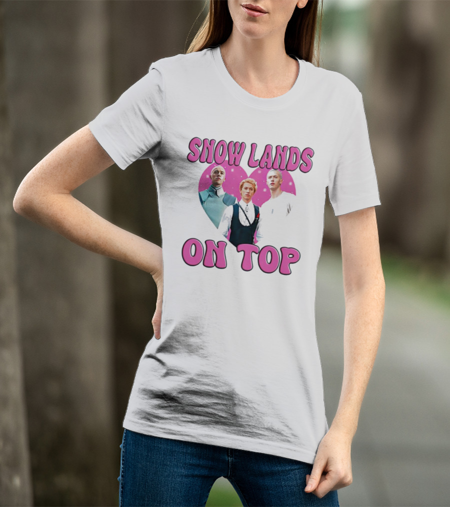 Snow Lands On Top Pink Heart Trio T-Shirt