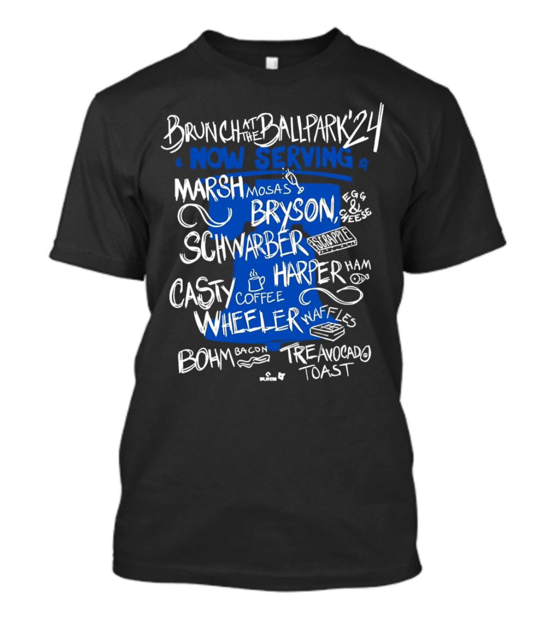 Brunch At The Ballpark 24 Now Serving Marshmosa Bryson Schwarber Bohm Avocado Toast Wheeler Waffles Harper Ham T-Shirt