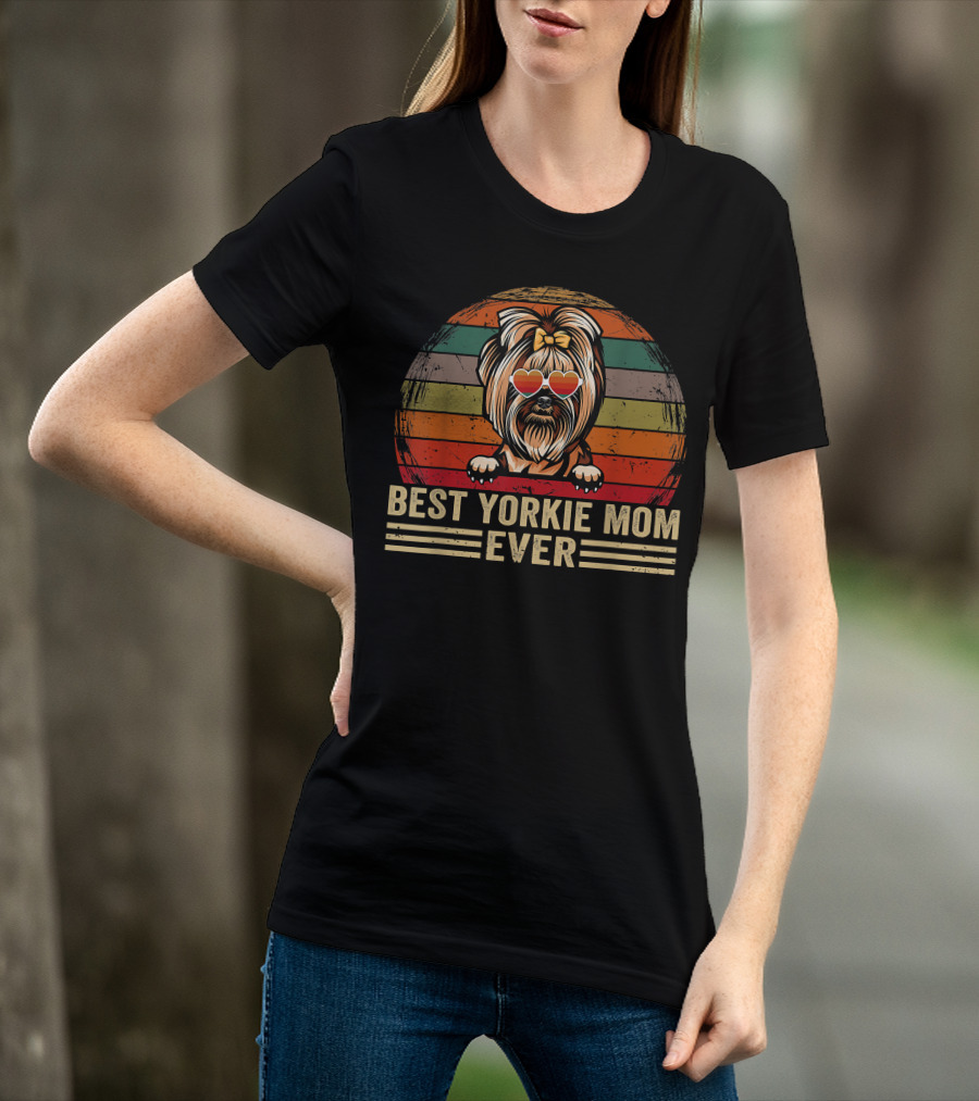 Best Yorkie Mom Ever Vintage T-Shirt