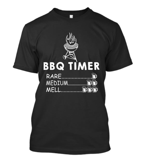 BBQ Timer Rare Medium Measured By Beer Mugs T-Shirt