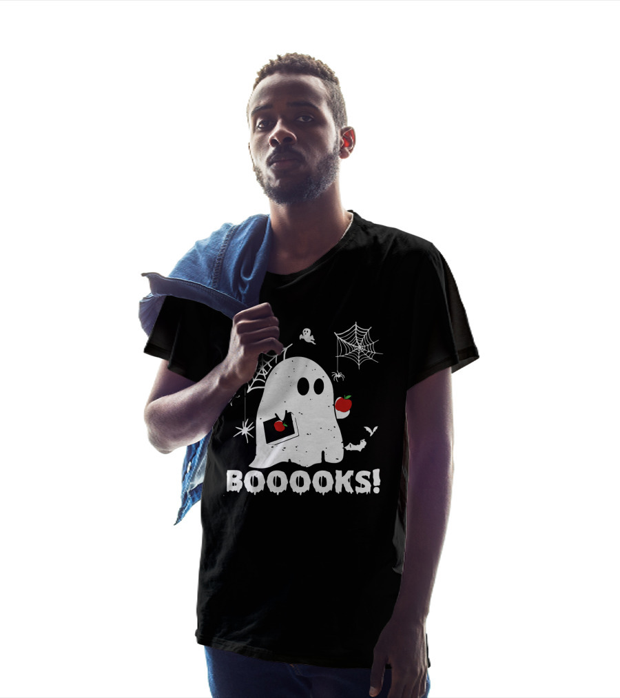 Ghost Boooooks Loves Apples And Webs T-Shirt