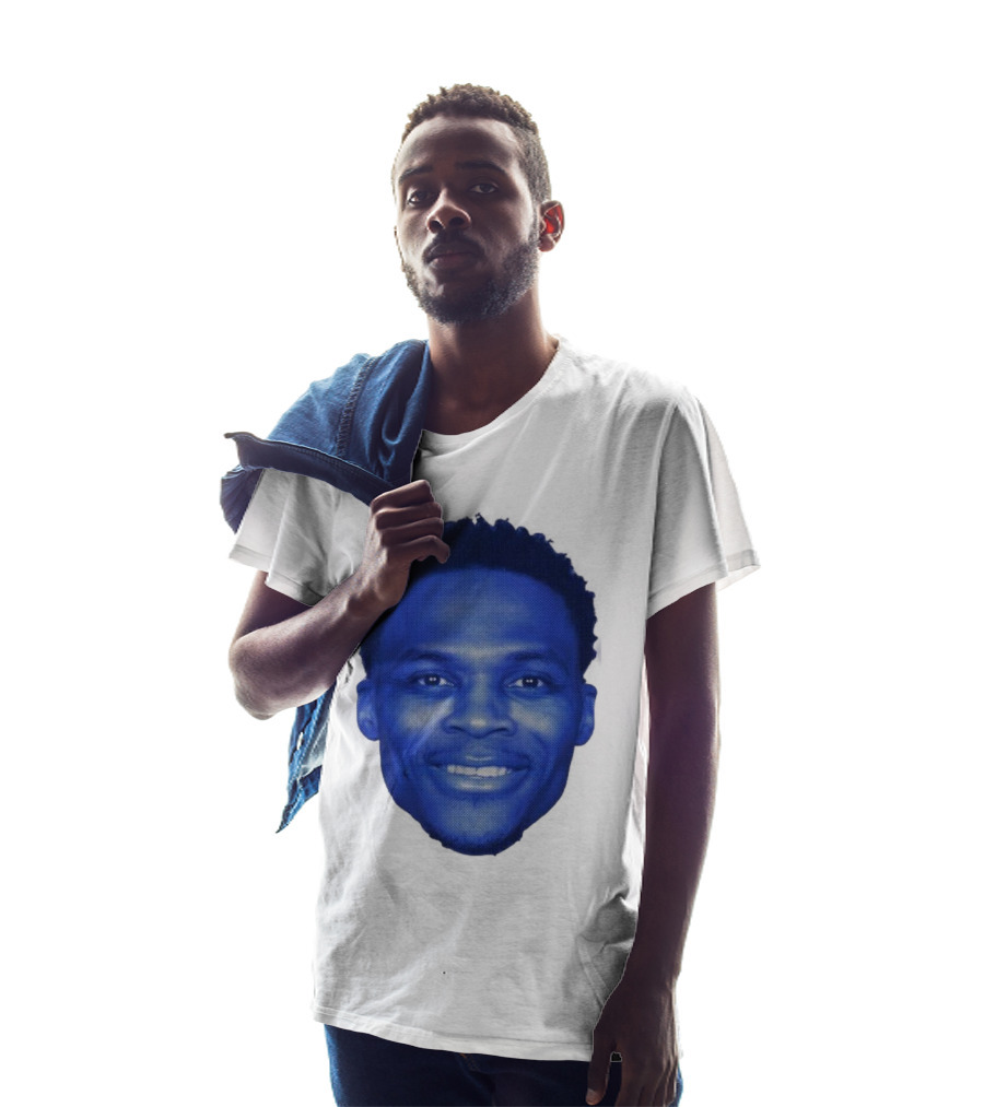 Westbrook Blue Half-tone Big Head T-Shirt