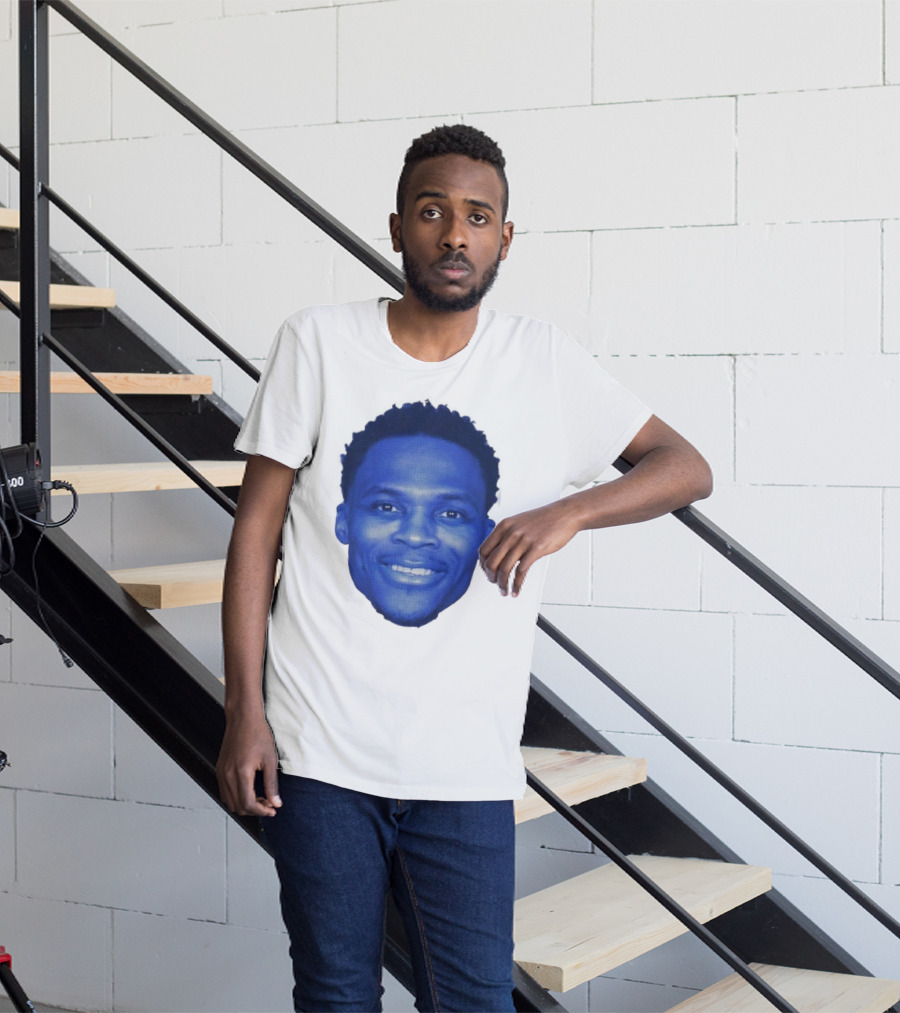 Westbrook Blue Half-tone Big Head T-Shirt