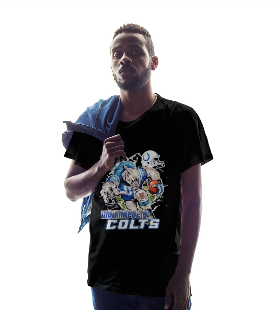 Indianapolis Colts Mascot Breaking Through Wall Vintage T-Shirt