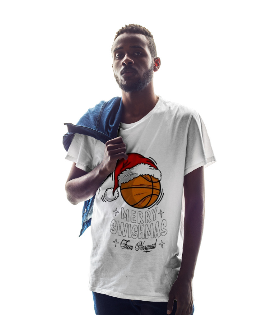 Merry Swishmas From Nnsquad Basketball Santa Hat T-Shirt
