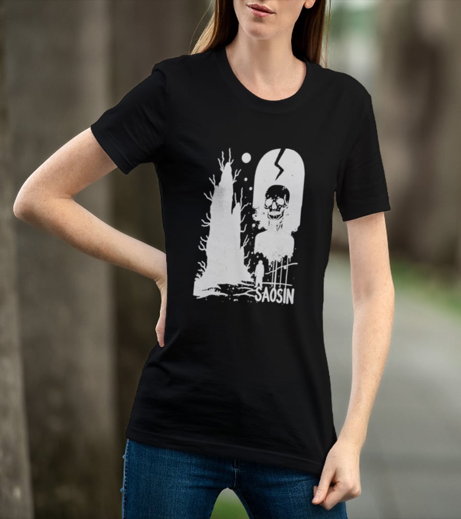 Saosin Over Skeleton Skull And Tree T-Shirt