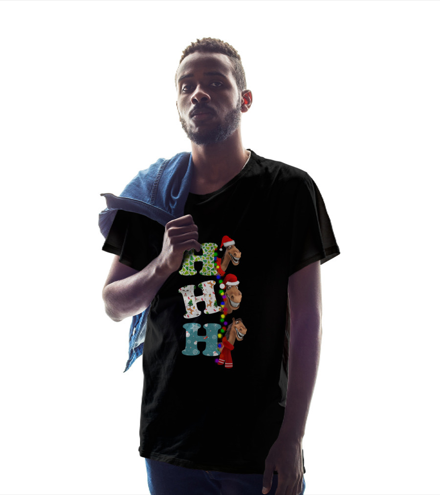 Christmas Hohoho Horse Santa Festive Letters T-Shirt