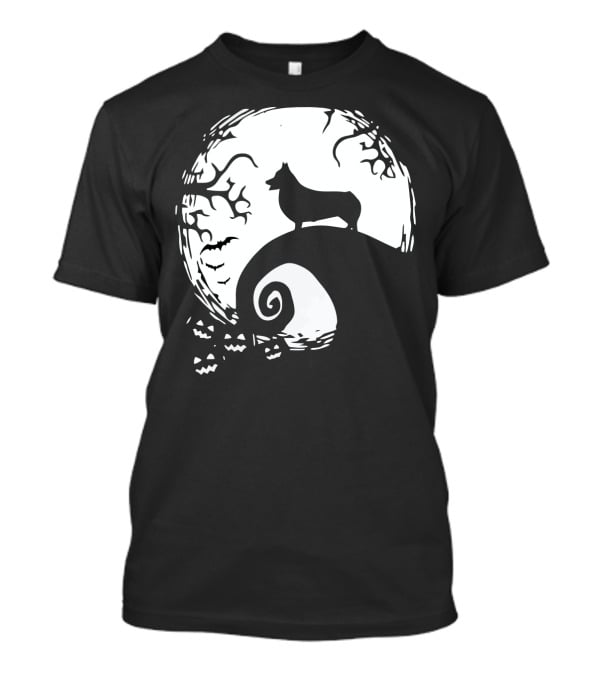 Halloween Corgi Nightmare Hill Moonlight T-Shirt