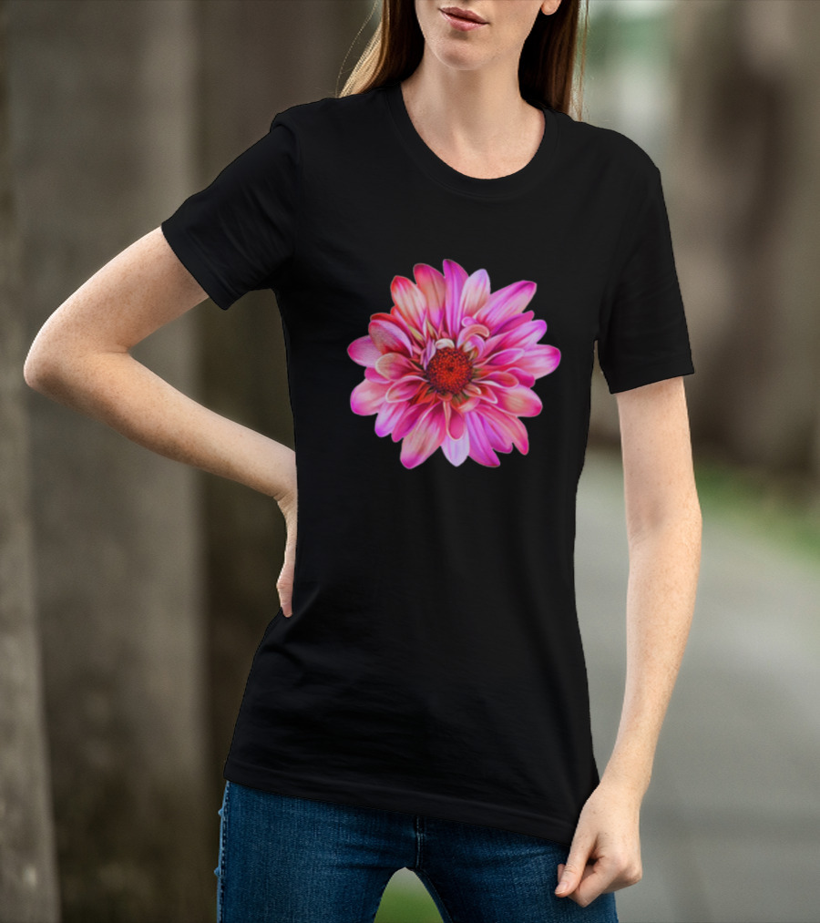 Fuchsia Sunflower Simple Floral Blossom With Vibrant Pink Petals T-Shirt