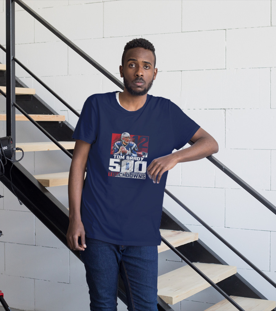Tom Brady 500 Career Passing Touchdowns 12 Patriots T-Shirt