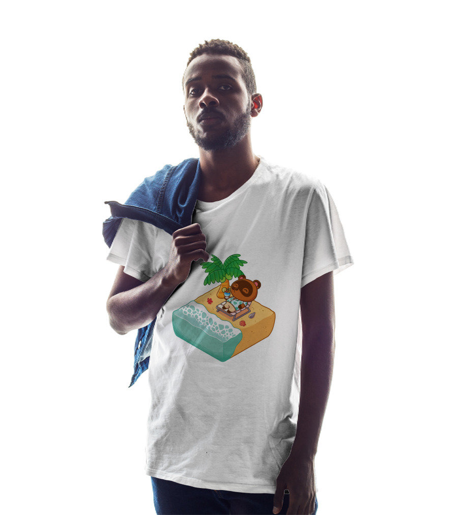 Tom Nook Beach Relaxation Paradise Island Scene T-Shirt