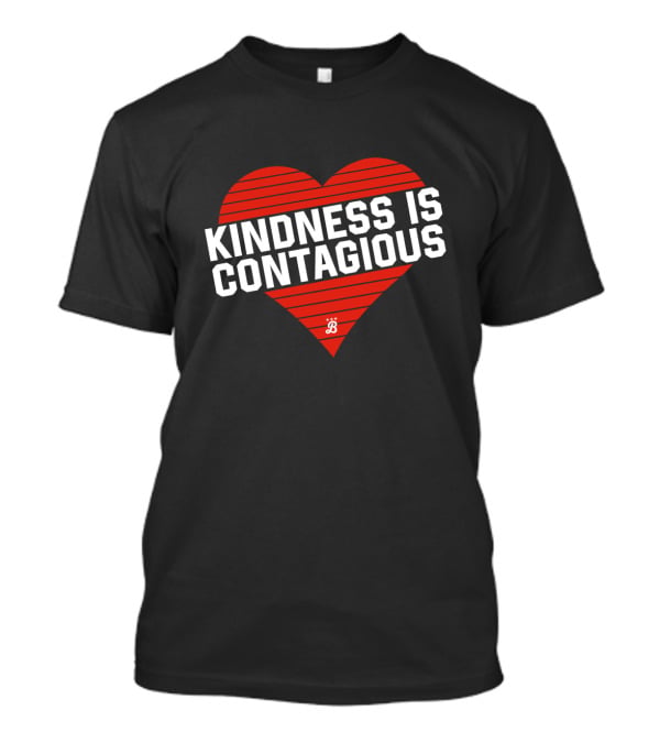 Kindness Is Contagious Red Heart Stripes T-Shirt