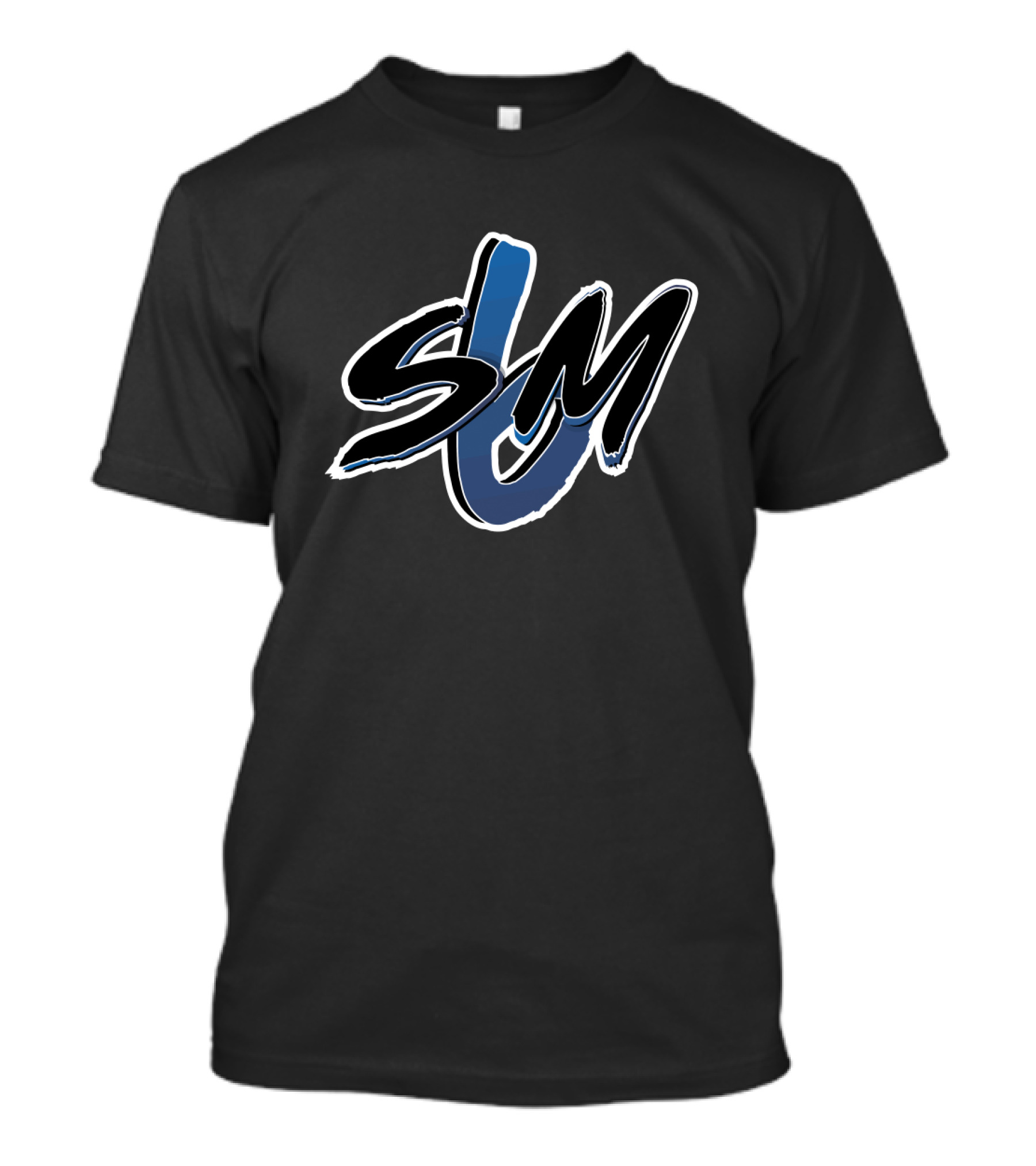 SM6 Band Blue And Black Text T-Shirt