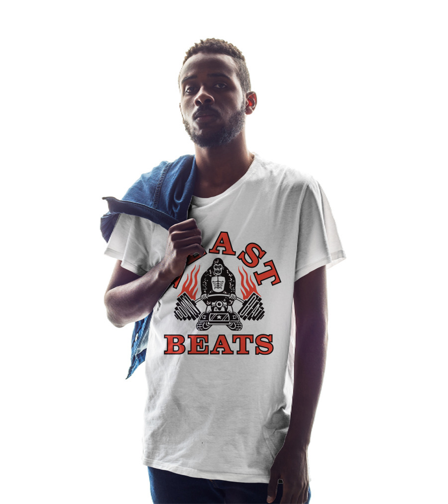 BLAST BEATS Ape With Weights And Flames T-Shirt