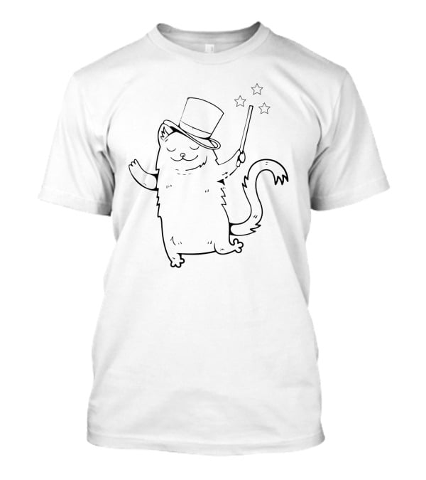 I'm Always Hypnotize Coz My Cat Is Magician With Magic Wand And Top Hat T-Shirt