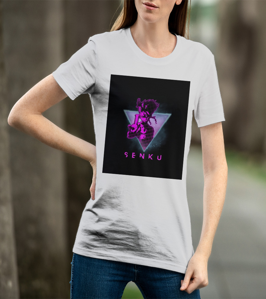Senku Ishigami Neon 80s Retro Aesthetic Dr Stone Anime T-Shirt