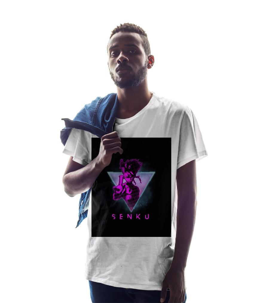Senku Ishigami Neon 80s Retro Aesthetic Dr Stone Anime T-Shirt