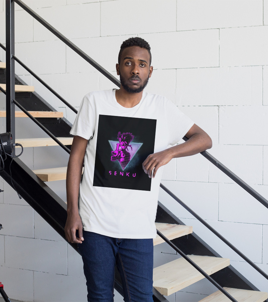 Senku Ishigami Neon 80s Retro Aesthetic Dr Stone Anime T-Shirt