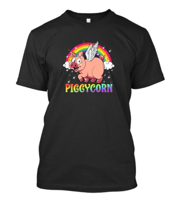Piggycorn Flying Pig Unicorn Rainbow Farm Animal Magical Creature T-Shirt