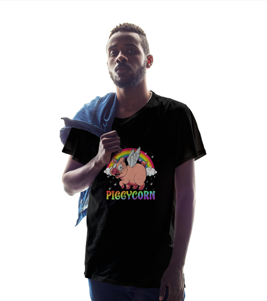 Piggycorn Flying Pig Unicorn Rainbow Farm Animal Magical Creature T-Shirt