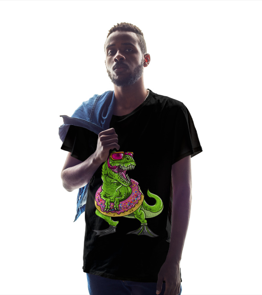 Dinosaur Snorkeling Donut Float Summer Pool Party T-Shirt