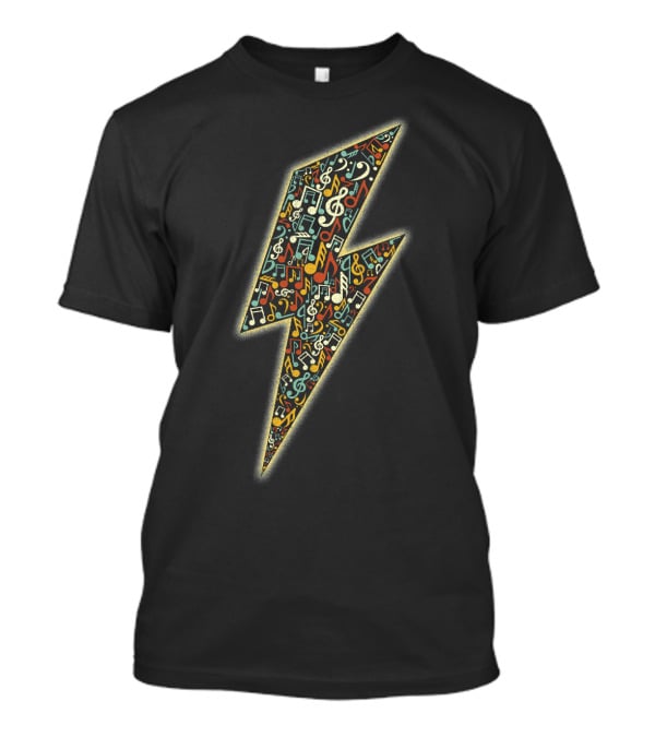 Electro Music DJ Lightning Bolt Musical Notes Disco Music Iconic T-Shirt