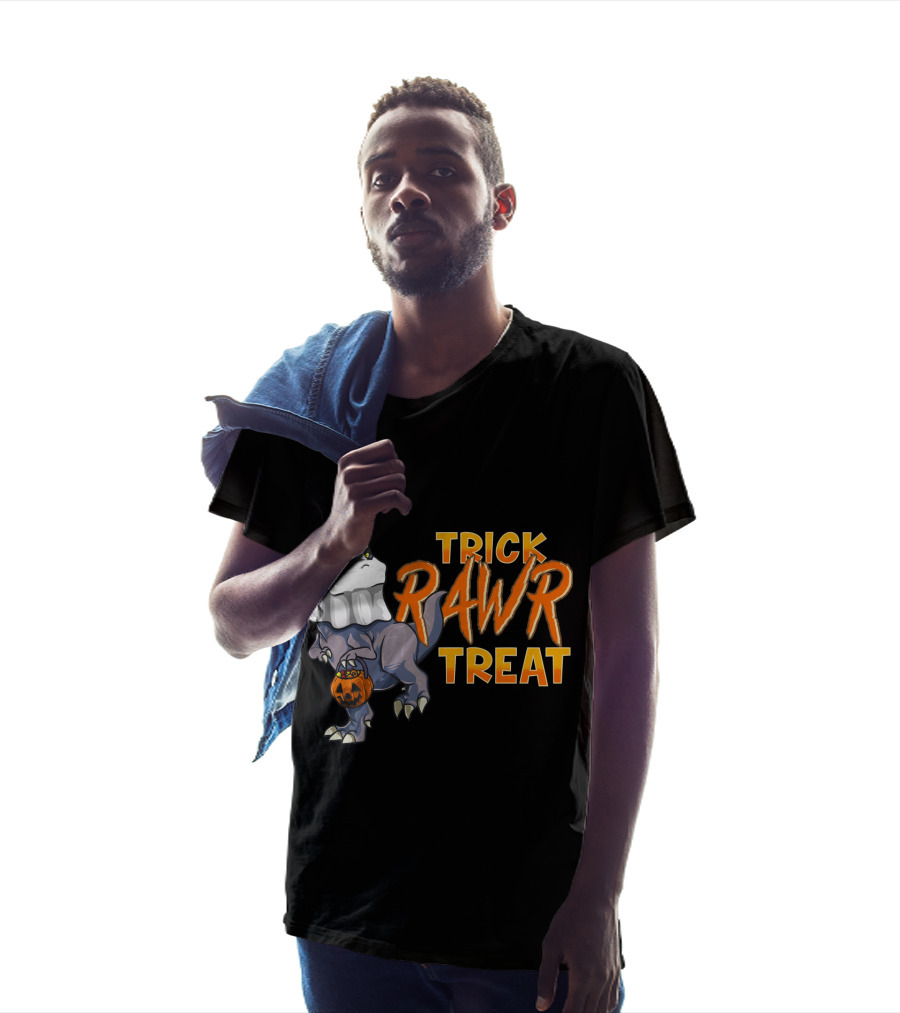 Ghost Dinosaur Trick RAWR Treat Boos Asaurus Halloween Pumpkin Paleontology Fun T-Shirt