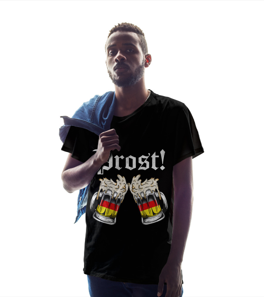 Prost Cheers Oktoberfest Beer German Flag Mugs T-Shirt