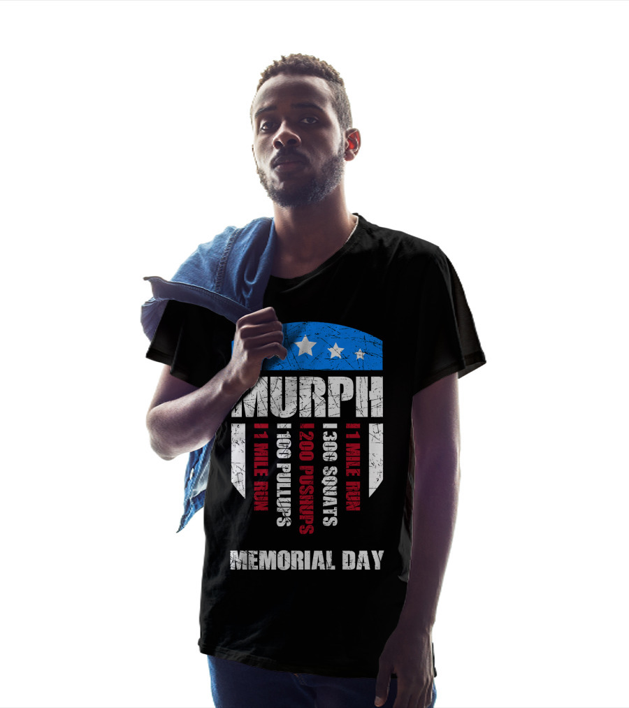 Memorial Day Murph Wod Workout 1 Mile Run 100 Pullups 200 Pushups 300 Squats Recovery T-Shirt