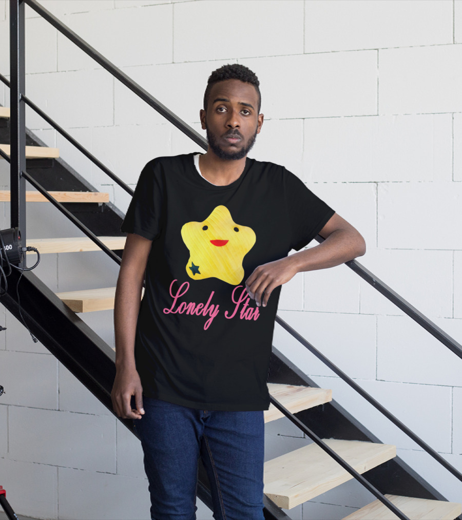 Lonely Star Yellow Smiling Character T-Shirt