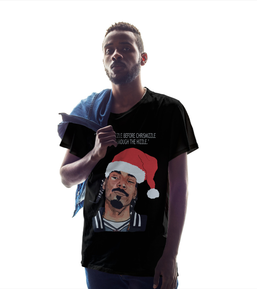 Snoop Dogg 'Twas The Nizzle Before Christmizzle And All Through The Hizzle Santa Hat T-Shirt