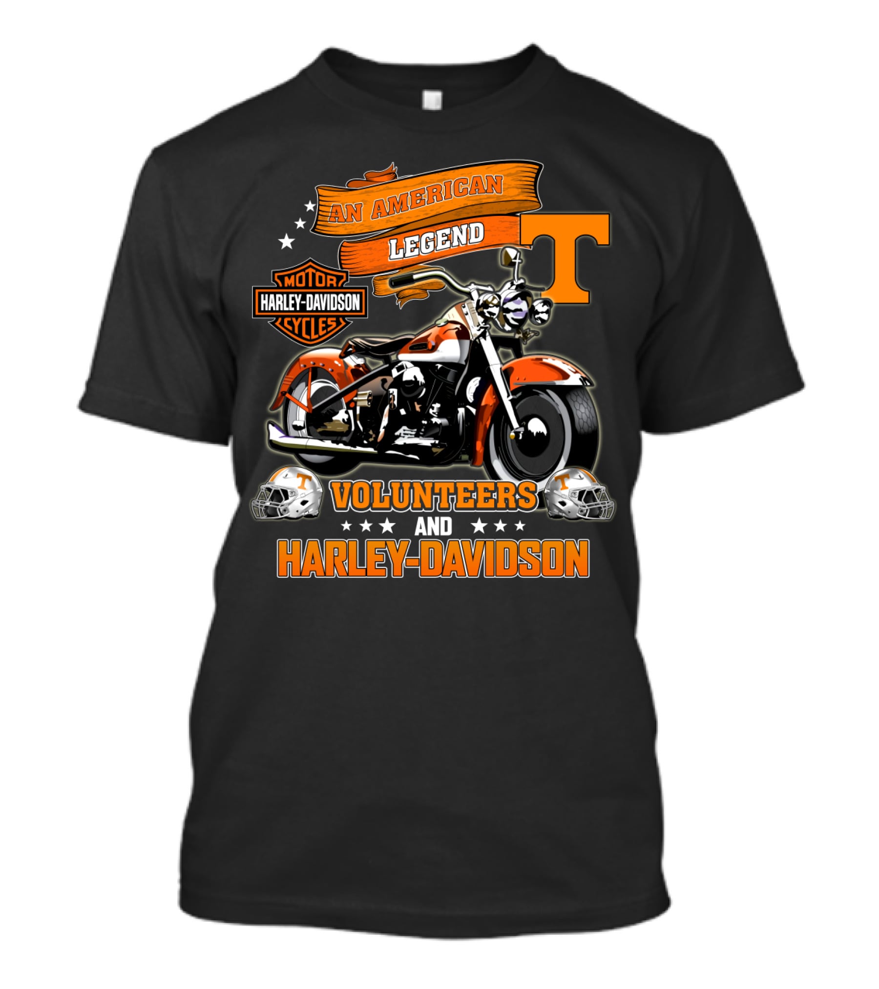 Tennessee Volunteers An American Legend Volunteers And Harley Davidson T-Shirt