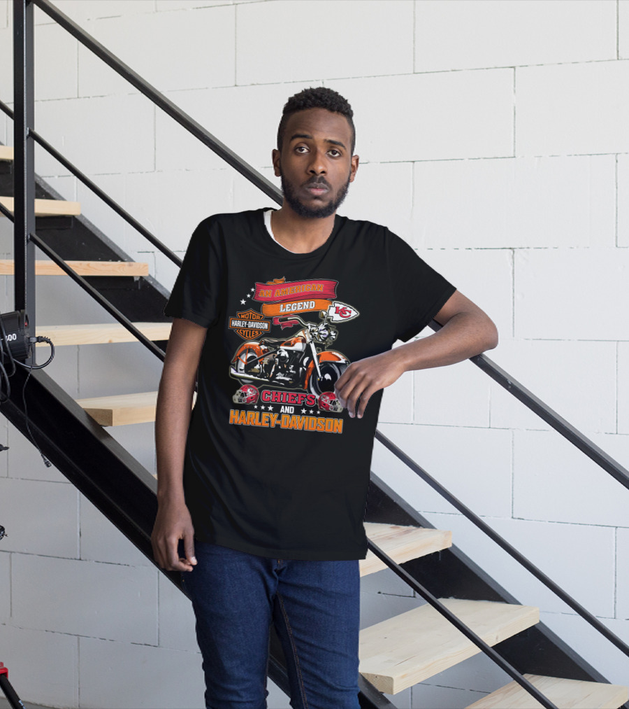 An American Legend Kansas City Chiefs And Harley Davidson T-Shirt