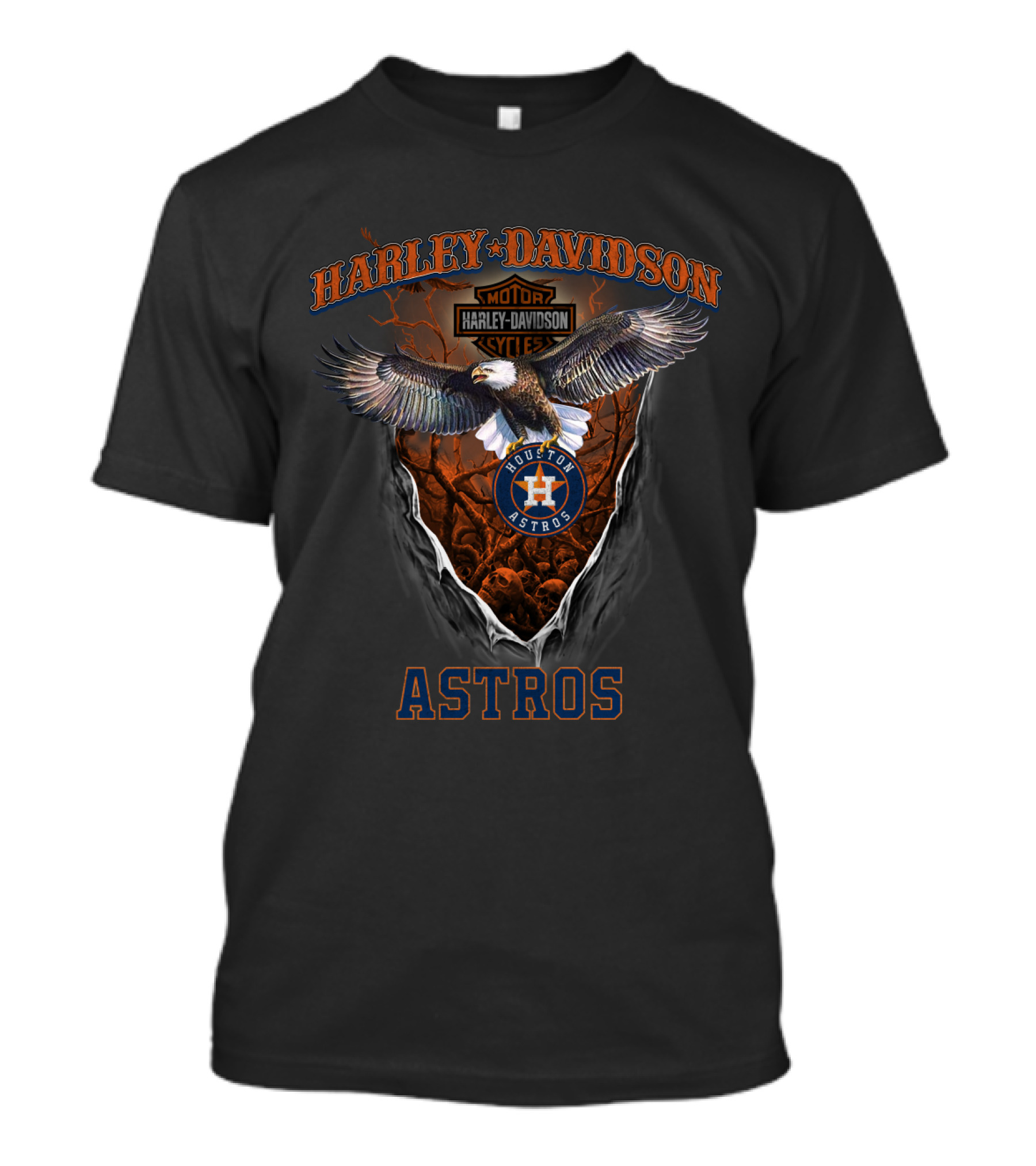 Harley Davidson Motorcycles Houston Astros Eagle T-Shirt