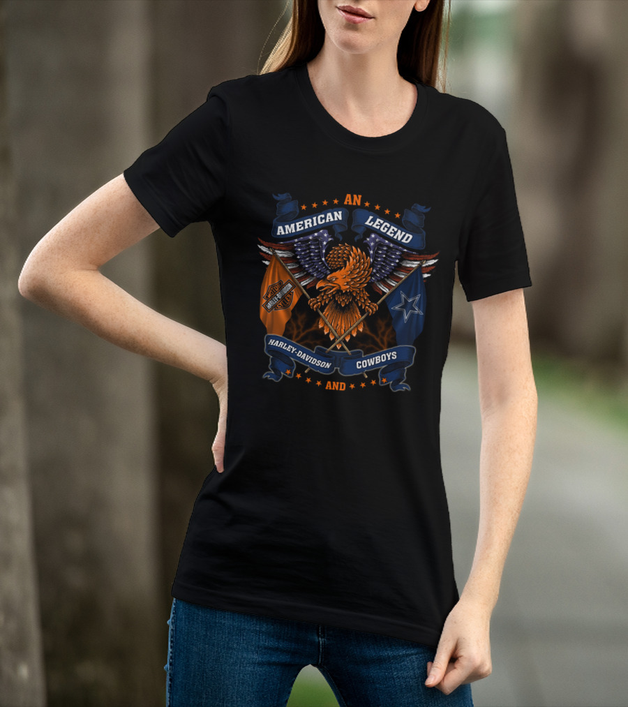 An American Legend Harley Davidson And Cowboys T-Shirt