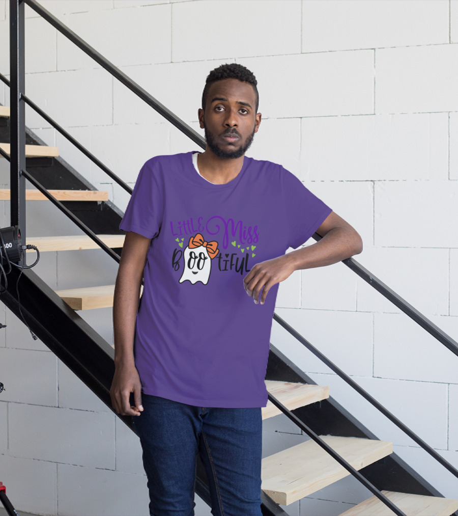 Little Miss Bootiful Ghost With Bow And Hearts T-Shirt
