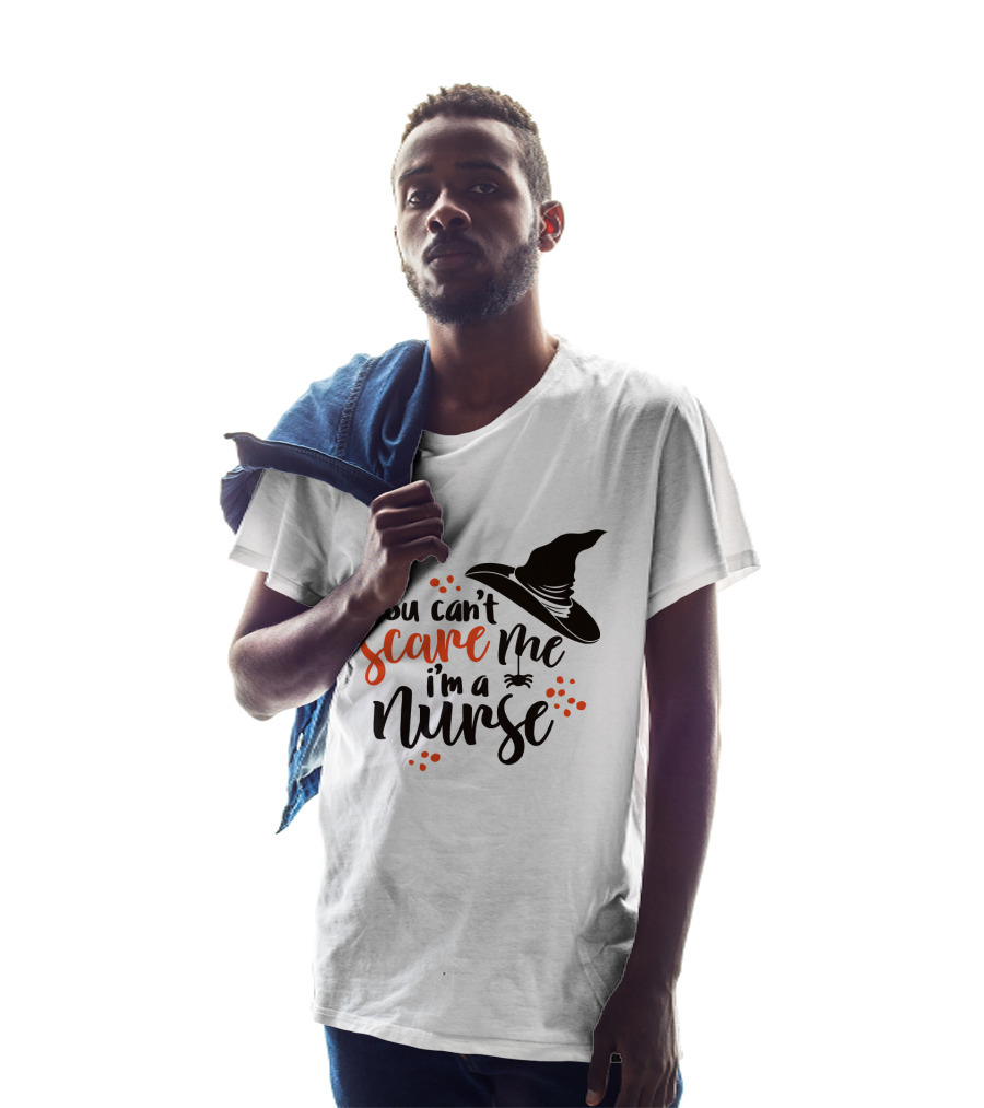 You Can't Scare Me I'm A Nurse Witch Hat Halloween T-Shirt