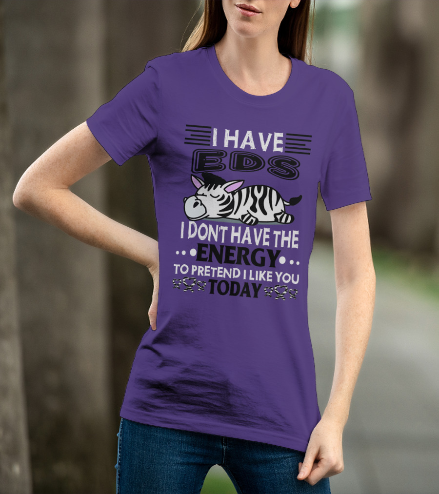 I Have EDS I Don't Have The Energy To Pretend I Like You Today Zebra T-Shirt