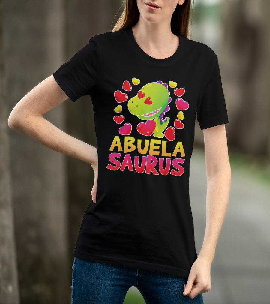 Abuelasaurus Valentines Day Heart Dino T-Shirt
