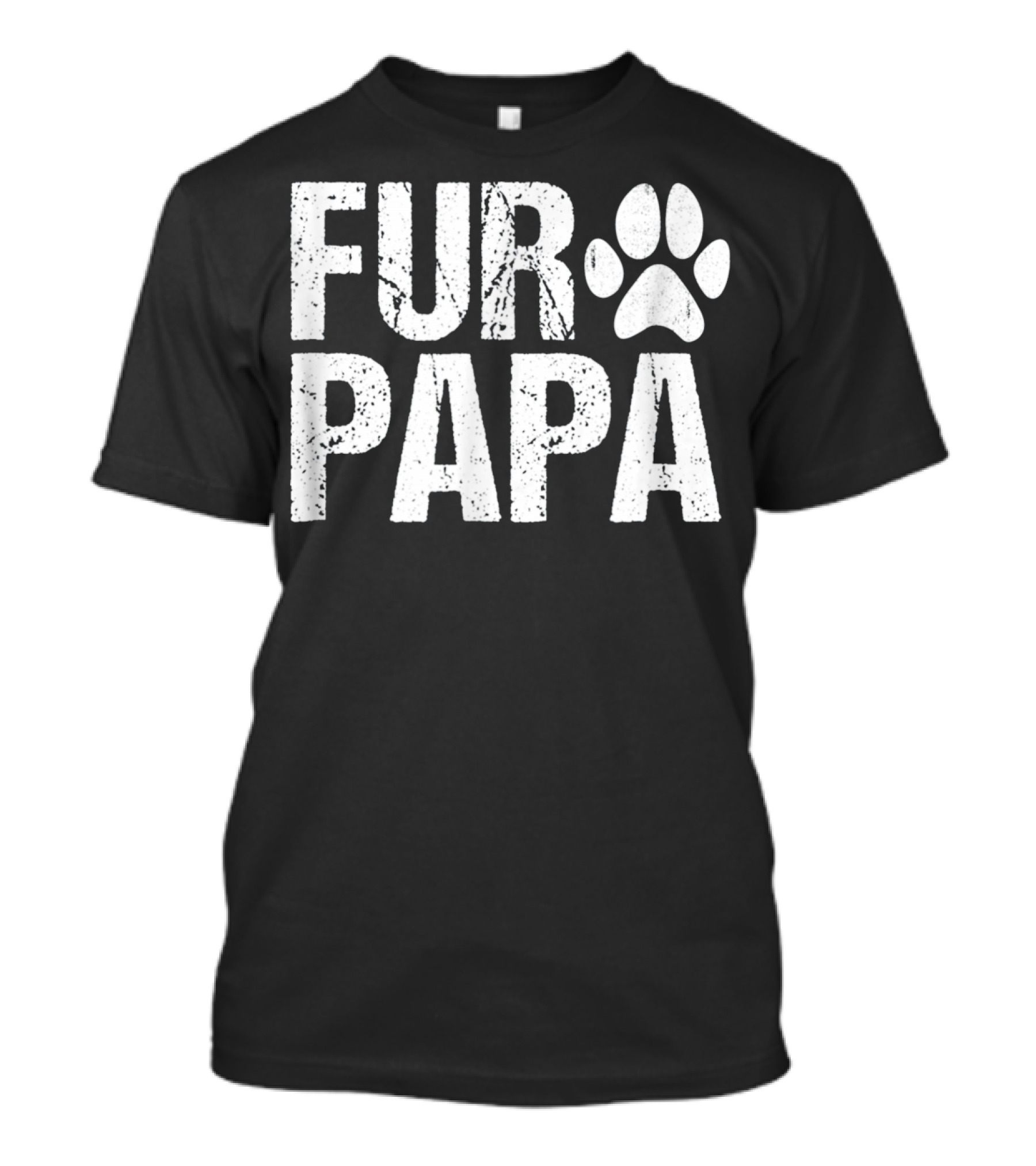 Fur Papa Mens Funny Pet Lover Dog Paw Prints T-Shirt