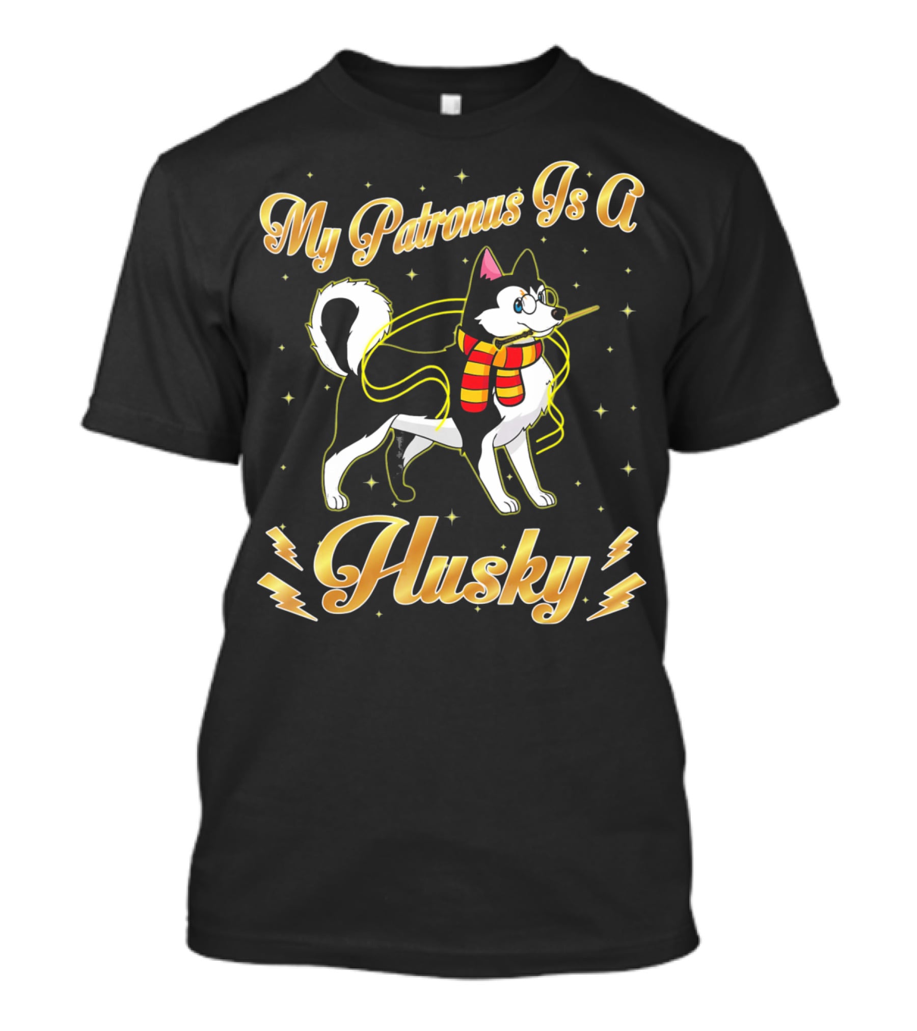My Patronus Is A Husky Wizard Dog Frederick Scarves Spells Magic T-Shirt