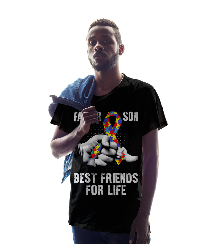 Father Son Best Friends For Life Autism Awareness T-Shirt
