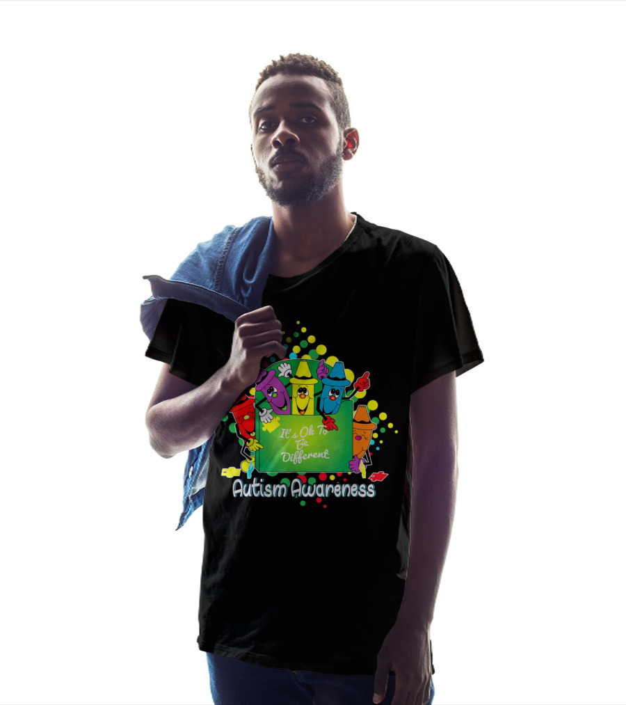 It's Ok To Be Different Autism Awareness Crayons T-Shirt