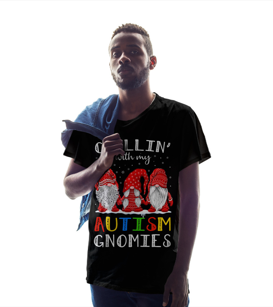 Chillin' With My Autism Gnomies Autism T-Shirt