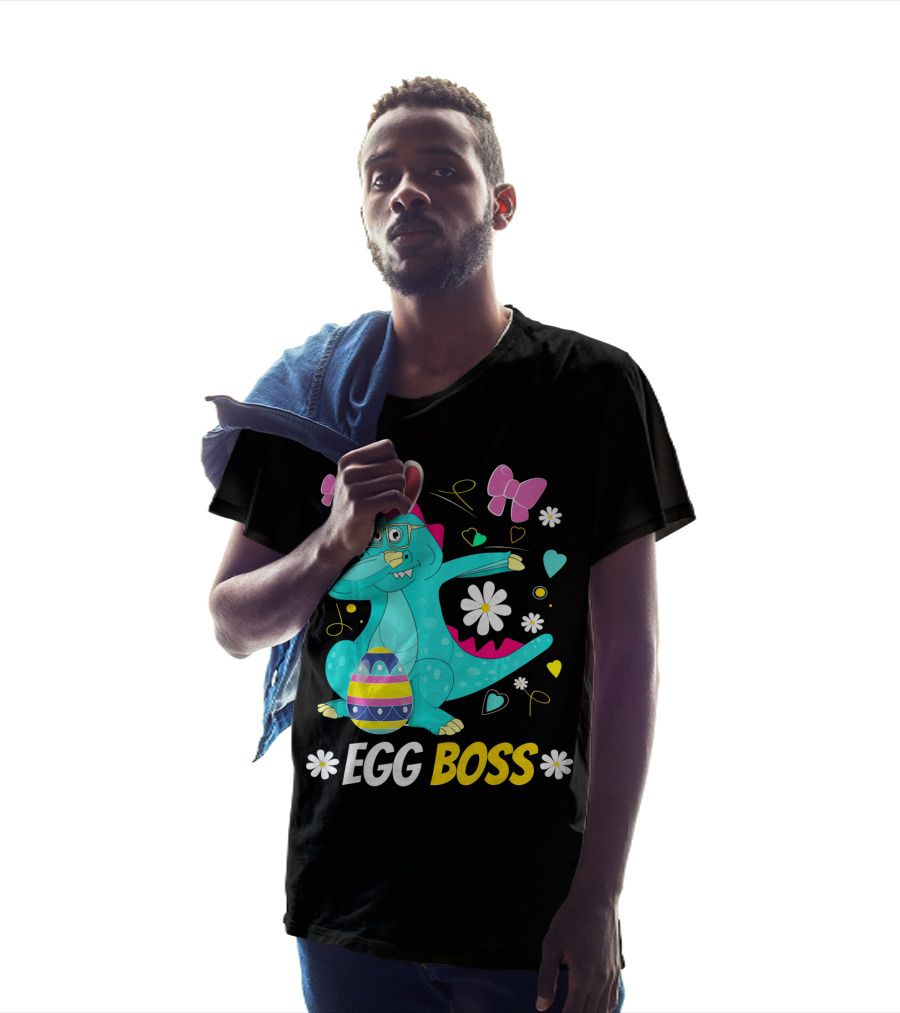 Egg Boss Easter Egg Hunt T-Rex Boys Easter T-Shirt