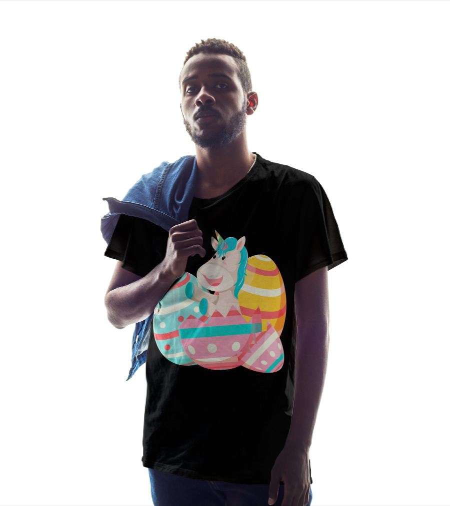Easter Unicorn With Colorful Easter Eggs T-Shirt